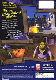 Box back cover for Shrek on the Microsoft Xbox.