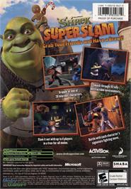 Box back cover for Shrek SuperSlam on the Microsoft Xbox.