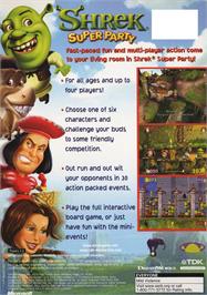 Box back cover for Shrek Super Party on the Microsoft Xbox.