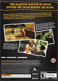 Box back cover for Sneak King on the Microsoft Xbox.