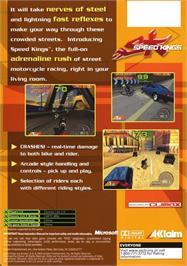 Box back cover for Speed Kings on the Microsoft Xbox.