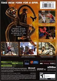 Box back cover for Spider-Man 2 on the Microsoft Xbox.