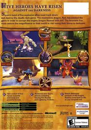 Box back cover for Spyro: A Hero's Tail on the Microsoft Xbox.