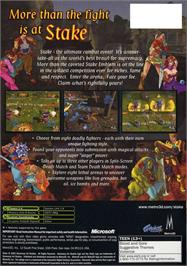 Box back cover for Stake: Fortune Fighters on the Microsoft Xbox.