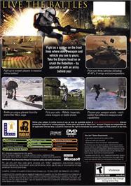 Box back cover for Star Wars: Battlefront on the Microsoft Xbox.