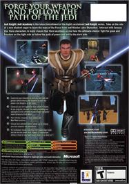 Box back cover for Star Wars: Jedi Knight - Jedi Academy on the Microsoft Xbox.