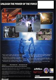Box back cover for Star Wars: Jedi Knight II - Jedi Outcast on the Microsoft Xbox.
