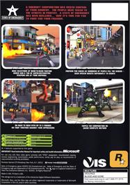 Box back cover for State of Emergency on the Microsoft Xbox.