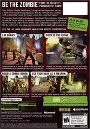 Box back cover for Stubbs the Zombie in Rebel Without a Pulse on the Microsoft Xbox.