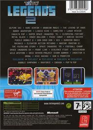 Box back cover for Taito Legends 2 on the Microsoft Xbox.