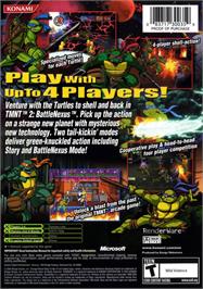 Box back cover for Teenage Mutant Ninja Turtles 2: Battle Nexus on the Microsoft Xbox.