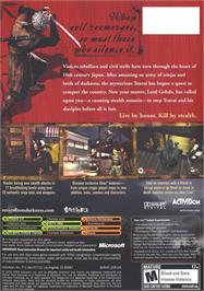 Box back cover for Tenchu: Return from Darkness on the Microsoft Xbox.