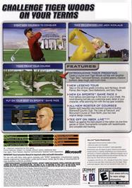 Box back cover for Tiger Woods PGA Tour 2005 on the Microsoft Xbox.