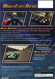 Box back cover for Total Immersion Racing on the Microsoft Xbox.