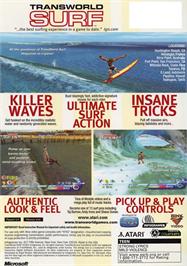 Box back cover for TransWorld SURF on the Microsoft Xbox.
