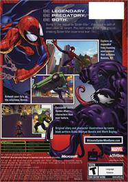 Box back cover for Ultimate Spider-Man on the Microsoft Xbox.