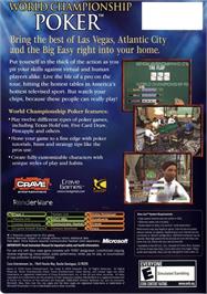 Box back cover for World Championship Poker on the Microsoft Xbox.