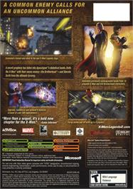 Box back cover for X-Men: Legends II - Rise of Apocalypse on the Microsoft Xbox.