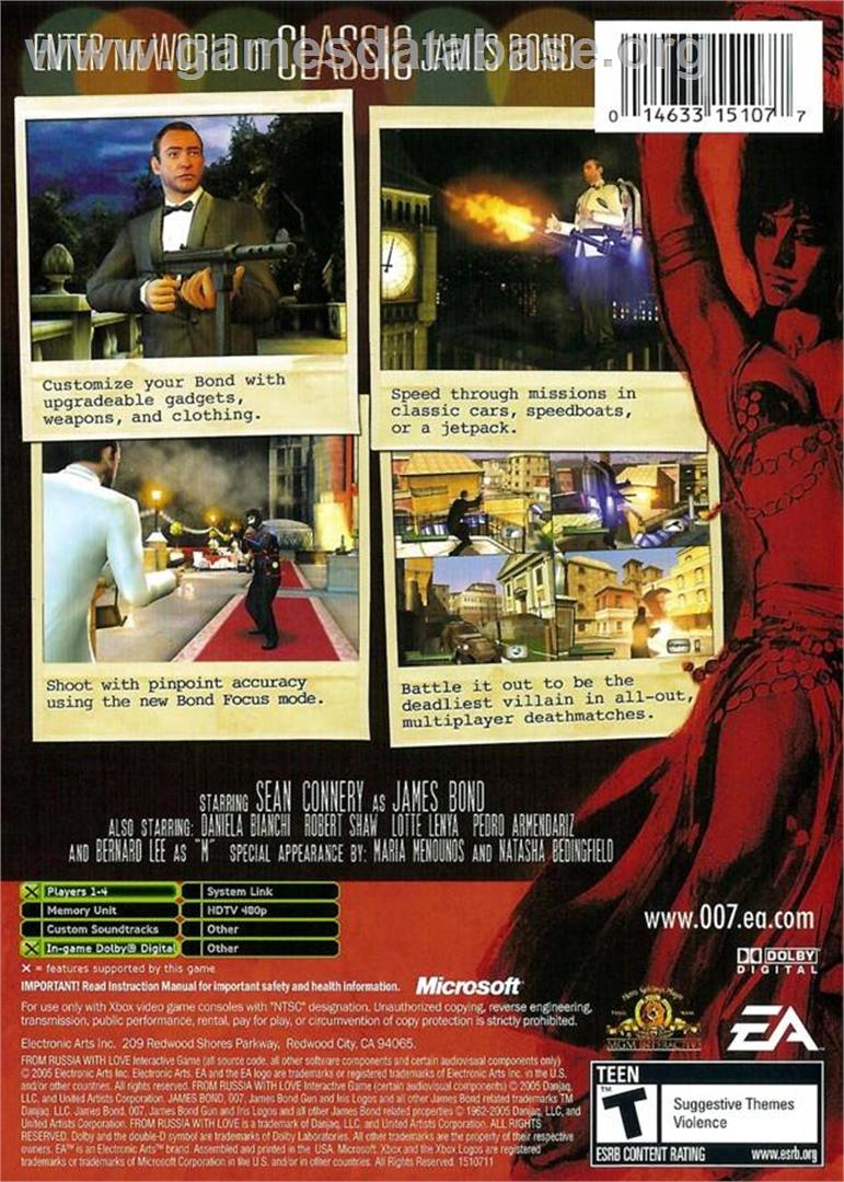 007: From Russia with Love - Microsoft Xbox - Artwork - Box Back