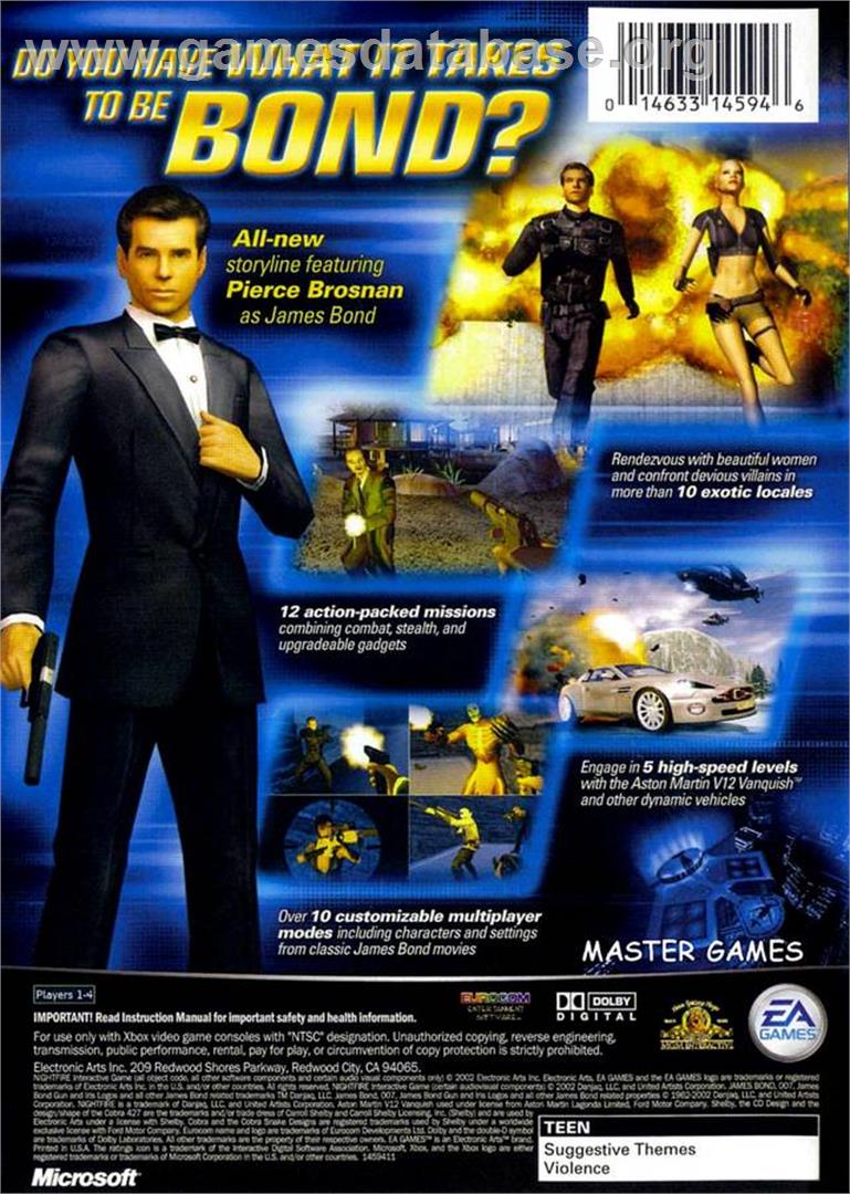 007: Nightfire - Microsoft Xbox - Artwork - Box Back