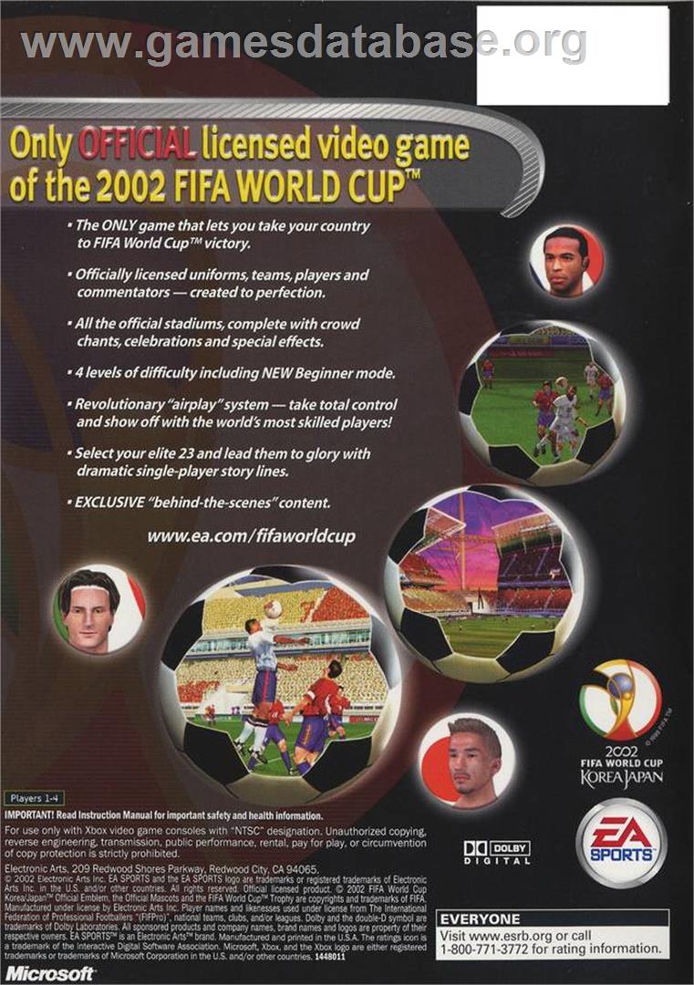 2002 FIFA World Cup - Microsoft Xbox - Artwork - Box Back