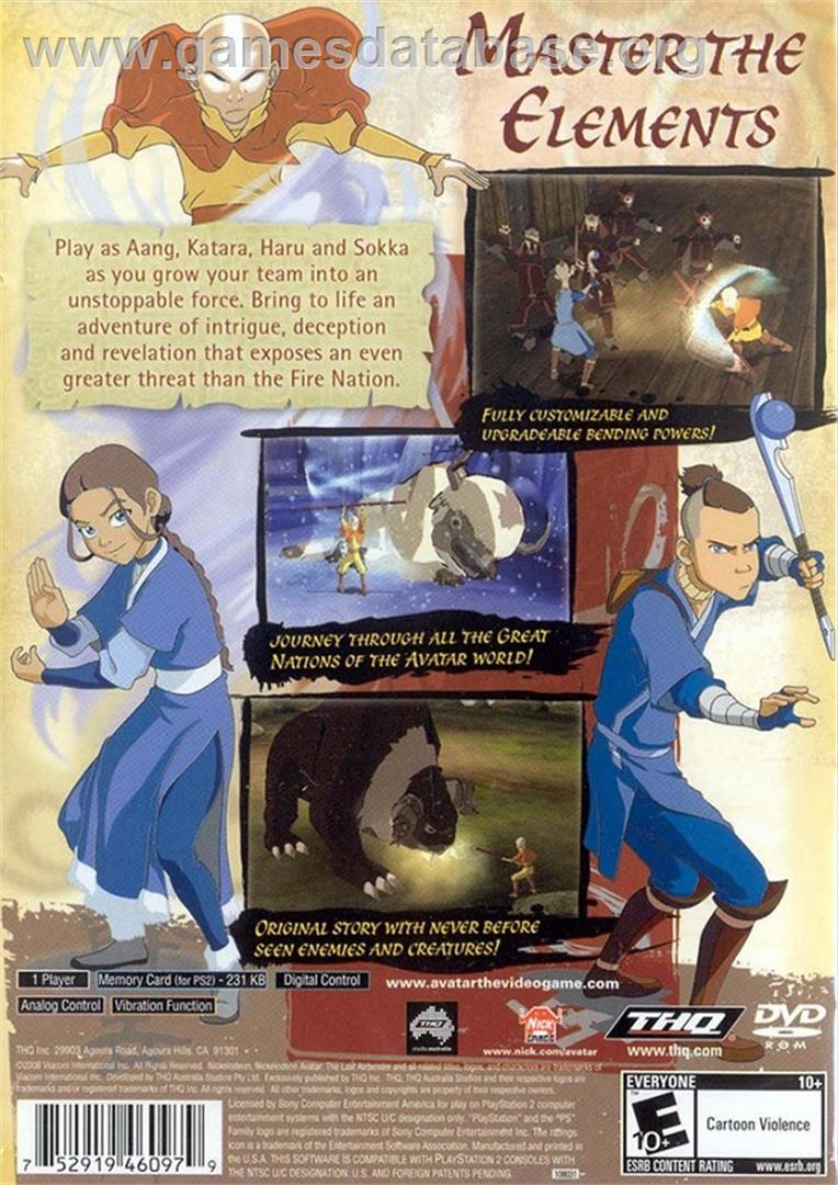 Avatar: The Last Airbender - Microsoft Xbox - Artwork - Box Back