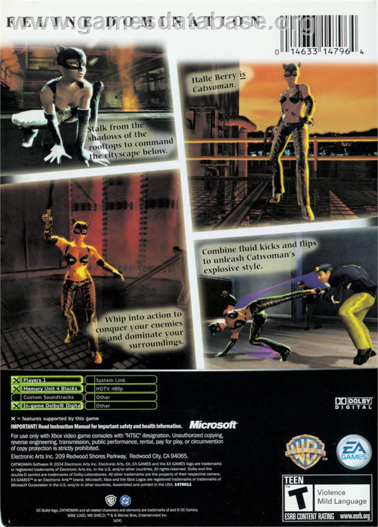 Catwoman - Microsoft Xbox - Artwork - Box Back
