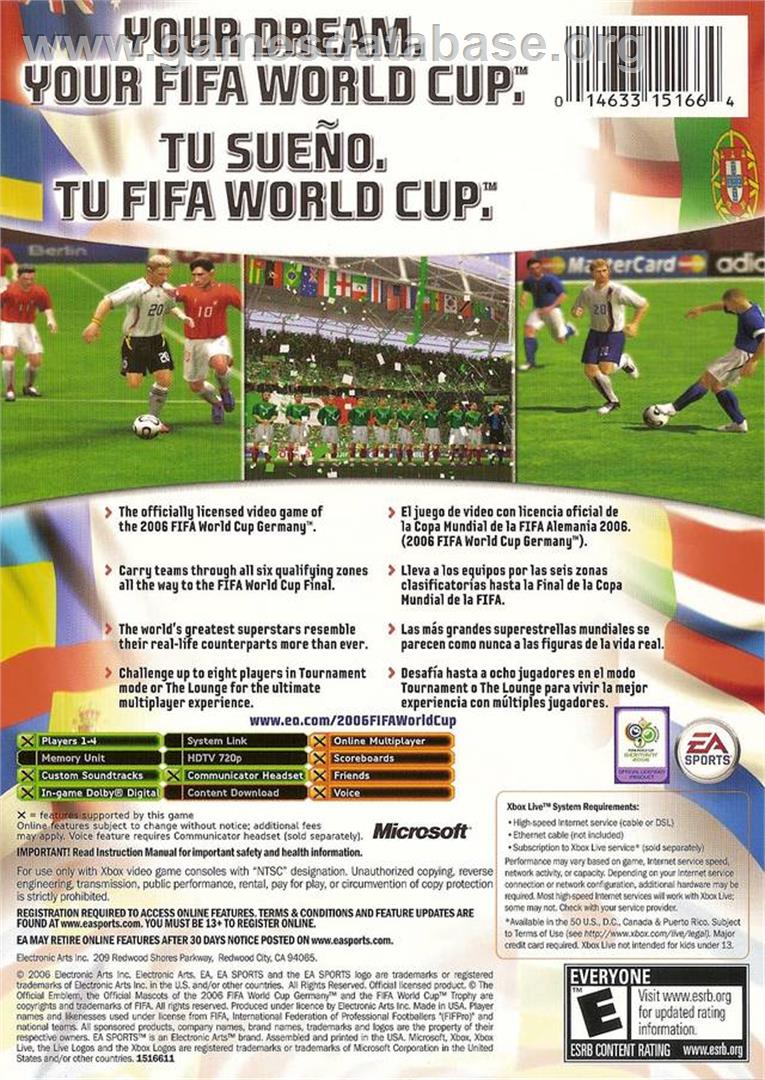 FIFA World Cup: Germany 2006 - Microsoft Xbox - Artwork - Box Back