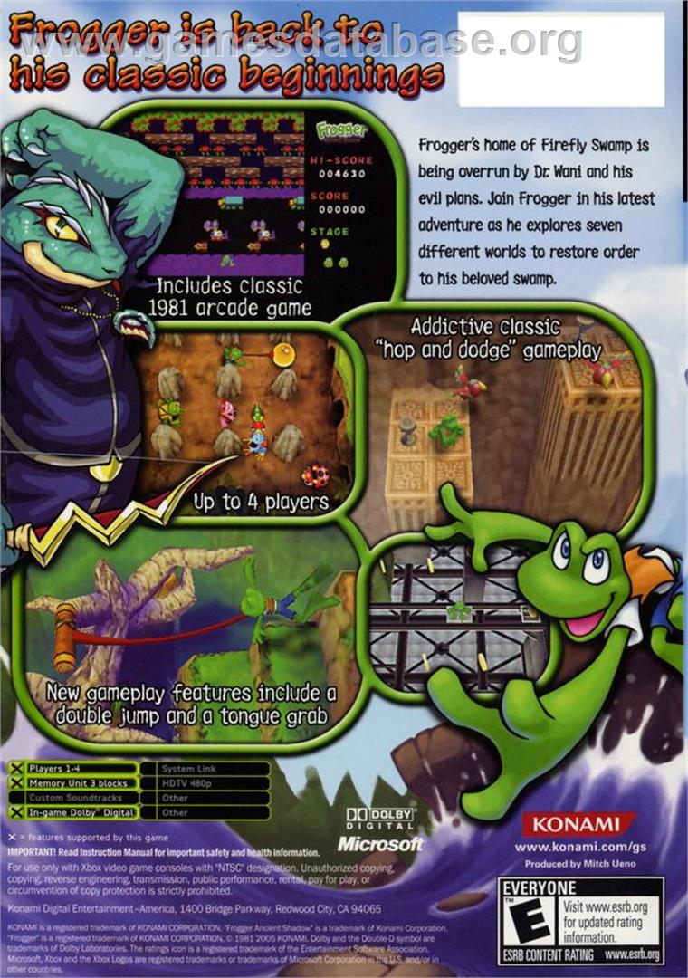 Frogger: Ancient Shadow - Microsoft Xbox - Artwork - Box Back