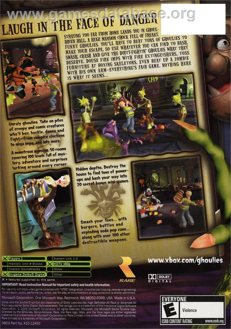 Grabbed by the Ghoulies - Microsoft Xbox - Artwork - Box Back