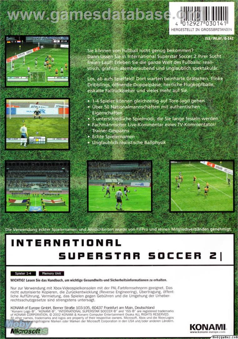 International Superstar Soccer 2 - Microsoft Xbox - Artwork - Box Back