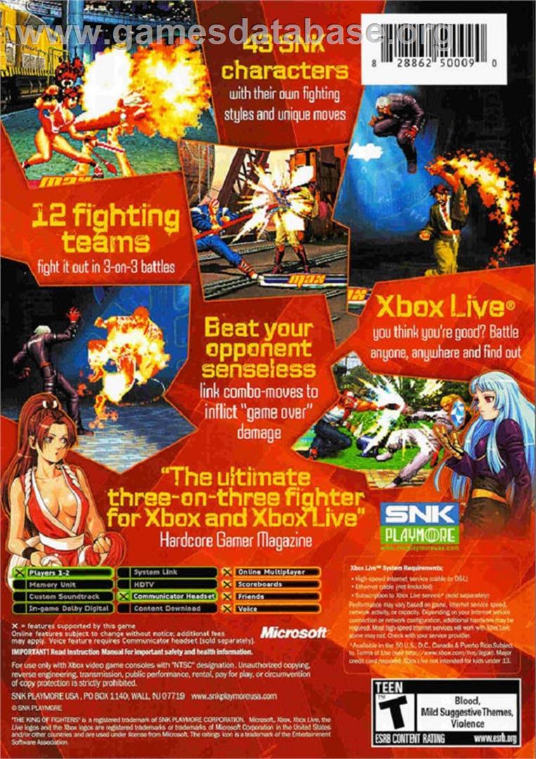 King of Fighters: Neowave - Microsoft Xbox - Artwork - Box Back