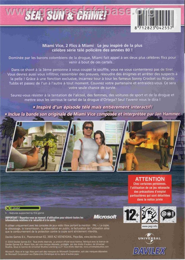 Miami Vice - Microsoft Xbox - Artwork - Box Back