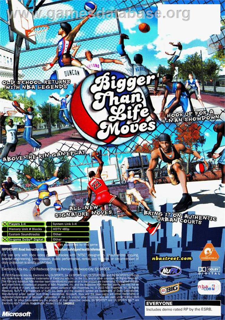 NBA Street Vol. 2 - Microsoft Xbox - Artwork - Box Back