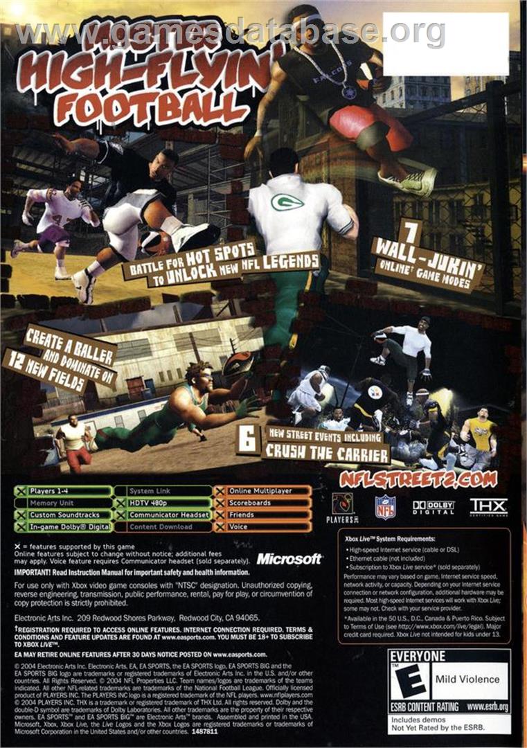 NFL Street 2 - Microsoft Xbox - Artwork - Box Back