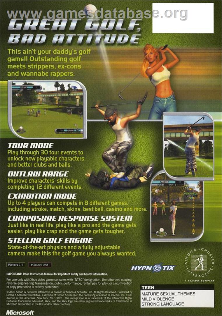 Outlaw Golf - Microsoft Xbox - Artwork - Box Back