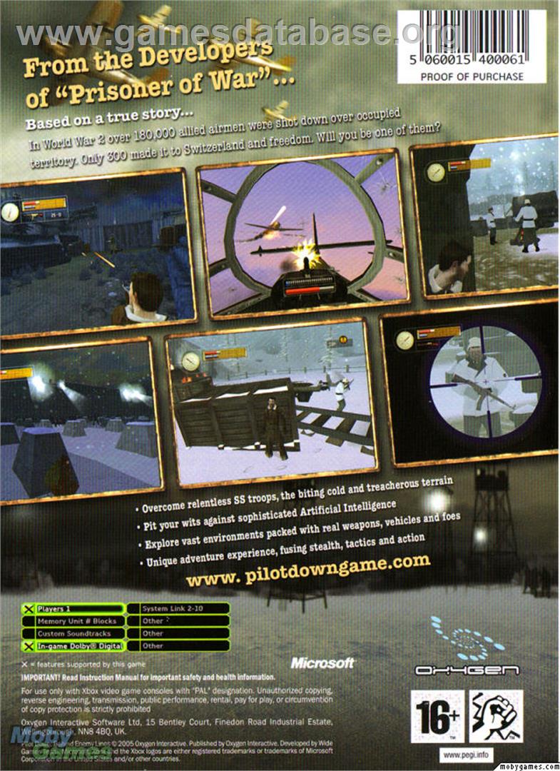 Pilot Down: Behind Enemy Lines - Microsoft Xbox - Artwork - Box Back