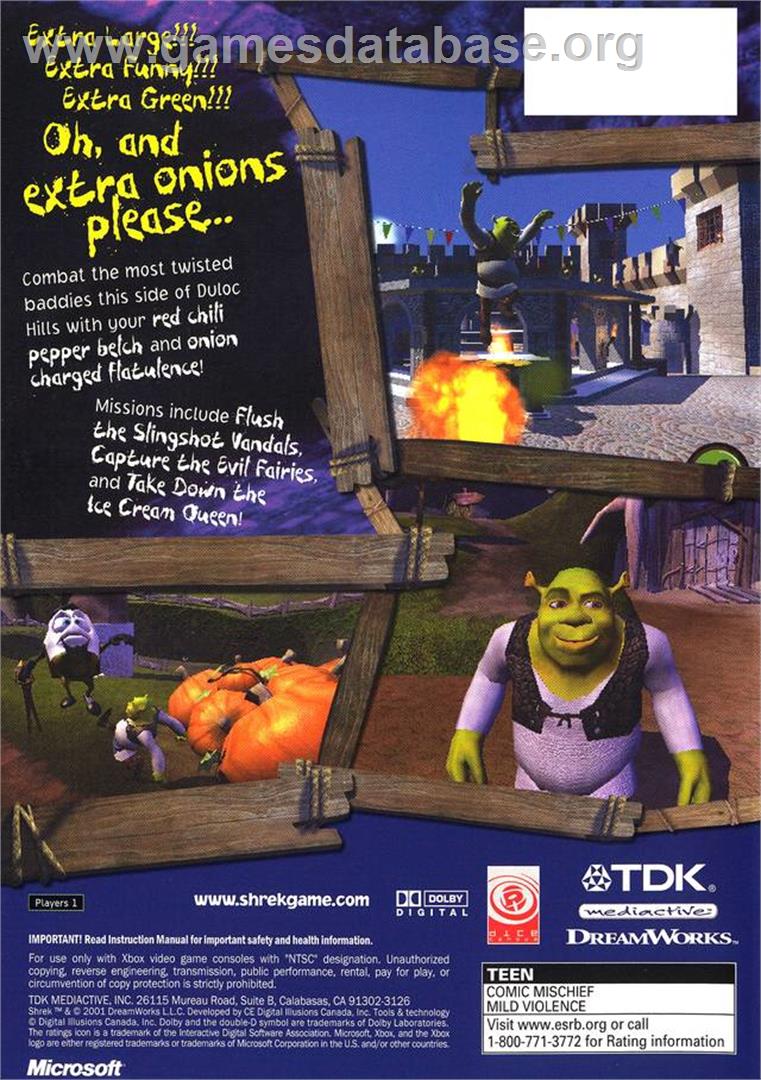 Shrek - Microsoft Xbox - Artwork - Box Back
