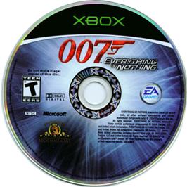 Artwork on the CD for 007: Everything or Nothing on the Microsoft Xbox.