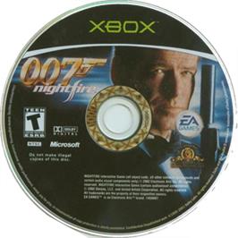 Artwork on the CD for 007: Nightfire on the Microsoft Xbox.