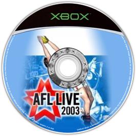 Artwork on the CD for AFL Live 2003 on the Microsoft Xbox.