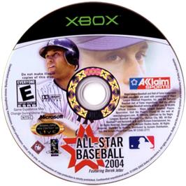 Artwork on the CD for All-Star Baseball 2004 on the Microsoft Xbox.