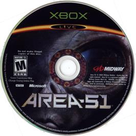 Artwork on the CD for Area 51 on the Microsoft Xbox.