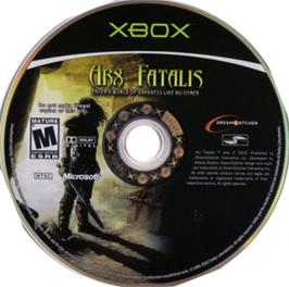 Artwork on the CD for Arx Fatalis on the Microsoft Xbox.