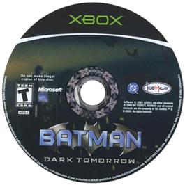 Artwork on the CD for Batman: Dark Tomorrow on the Microsoft Xbox.