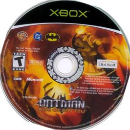 Artwork on the CD for Batman: Rise of Sin Tzu on the Microsoft Xbox.