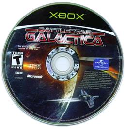 Artwork on the CD for Battlestar Galactica on the Microsoft Xbox.