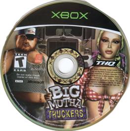 Artwork on the CD for Big Mutha Truckers on the Microsoft Xbox.