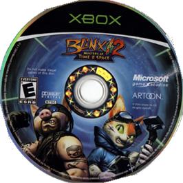 Artwork on the CD for Blinx 2: Masters of Time and Space on the Microsoft Xbox.