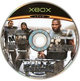 Artwork on the CD for Blitz: The League on the Microsoft Xbox.